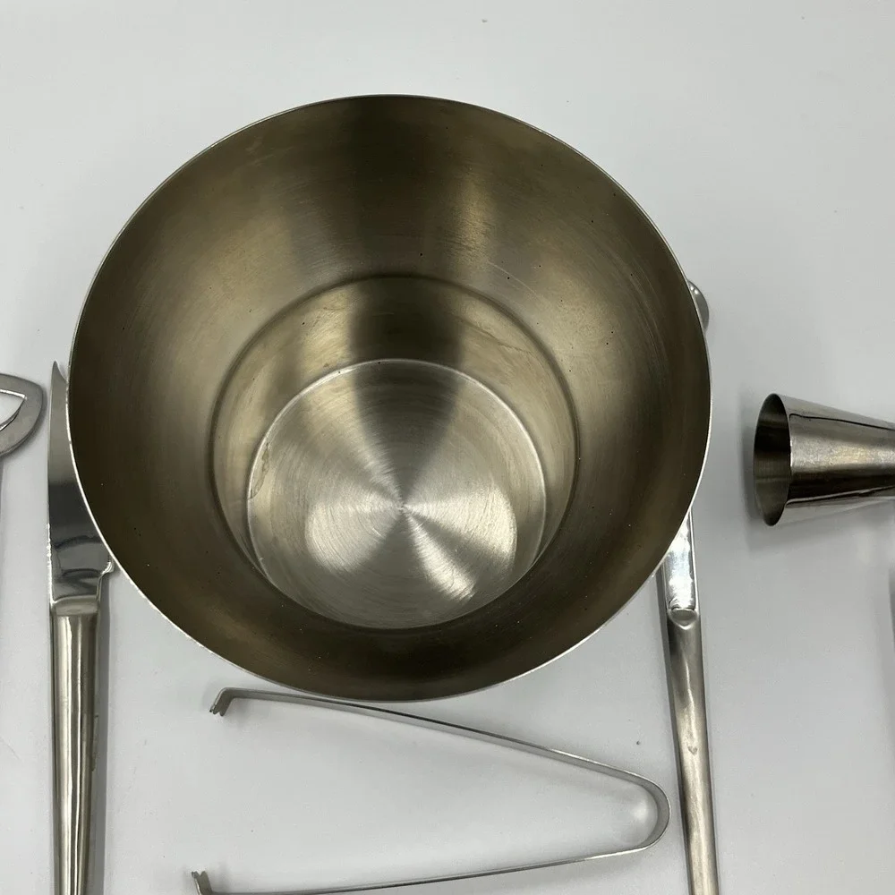 Crate & Barrel‎ Bar Tool Set Stainless Steel With Ice Bucket